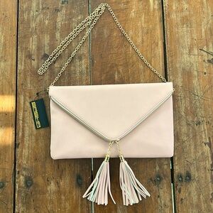 SASHA NEW YORK WOMEN’S Pale Pink/Gold EVENING COCKTAIL CHAIN STRAP SHOULDER BAG